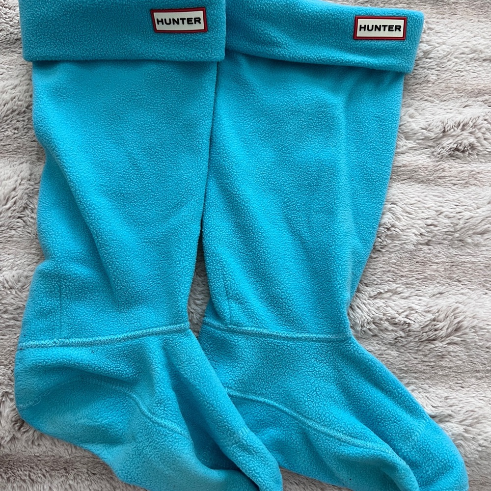 Hunter Blue Fleece Boot Socks